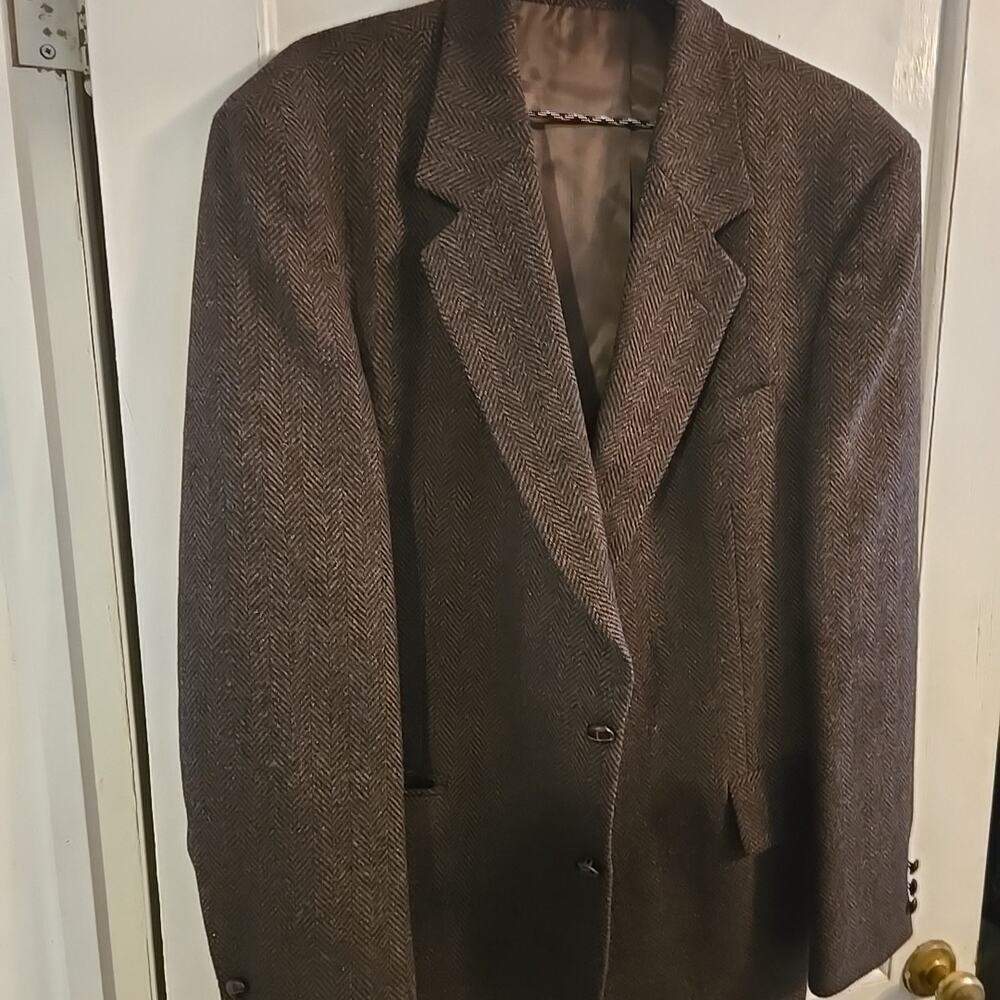 Boston Traders Men's Brown/Black Herringbone Wool Blazer 42R Orginally $695